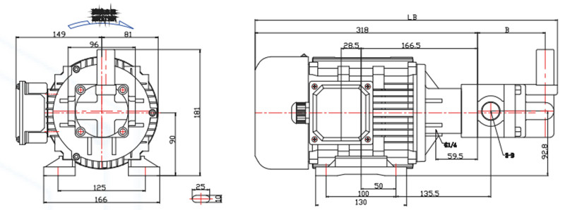 機(jī)床切削液電機(jī)外形尺寸圖